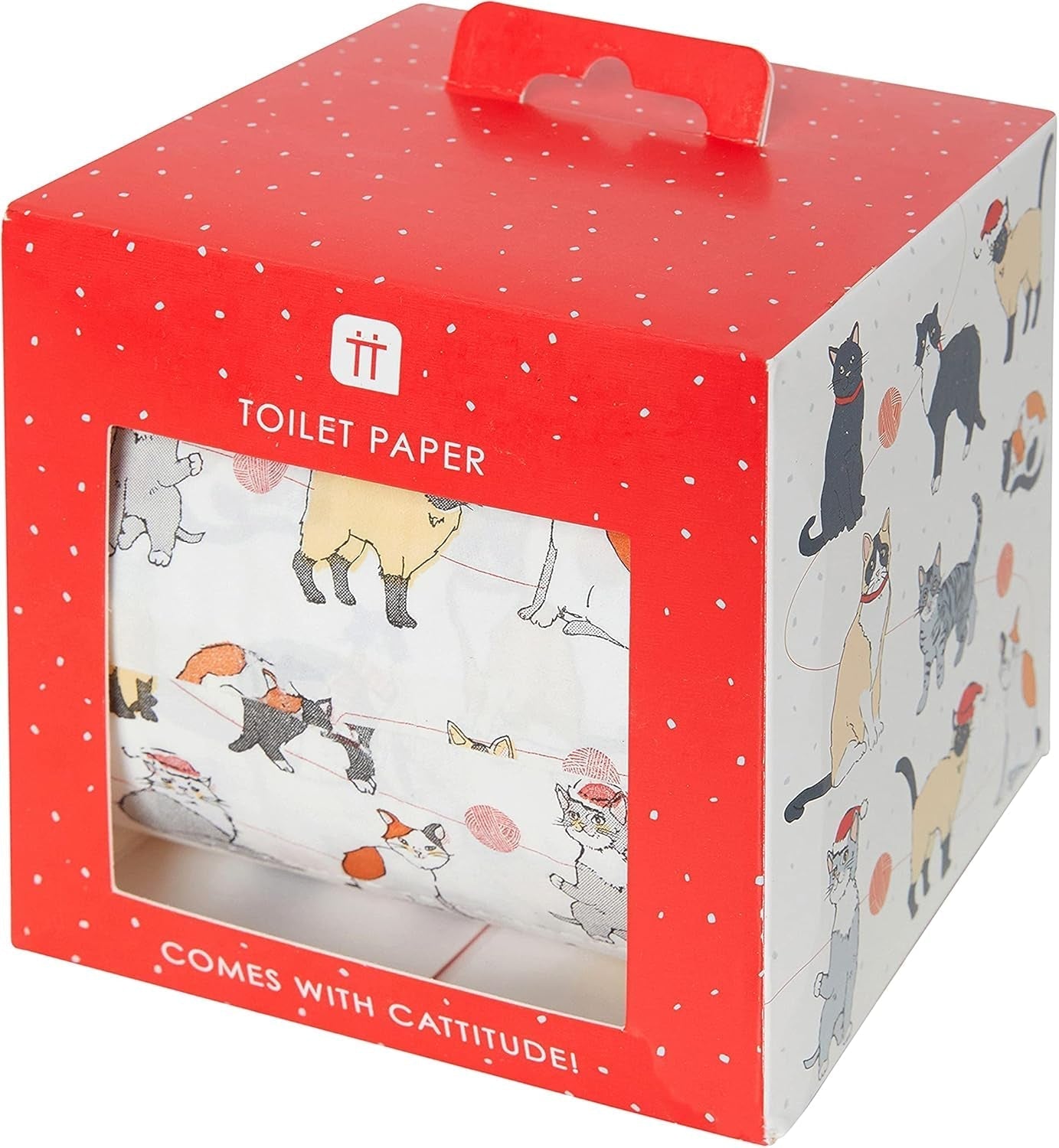 Talking Tables Katzen-Toilettenpapier, lustiges Badezimmerzubehör, Weihnachtsgeschenke, BC-PET-T-ROLL-CAT, rot, Einheitsgröße