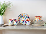 CreaTable, 17407, Serie Folklore, 16-teiliges Tafelservice für 4 Personen, Kombiservice aus Porzellan, spülmaschinen- und mikrowellengeeignet, hochwertige Verarbeitung
