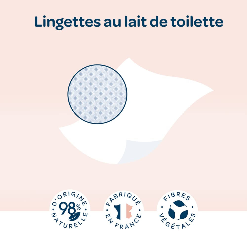 BIOLANE – 12er-Pack – Baby-Feuchttücher mit Toilettenmilch – Babys – 864 Baby-Feuchttücher – Reinigt und spendet Feuchtigkeit – Für empfindliche Haut – 98 % natürlichen Ursprungs – Von Geburt an