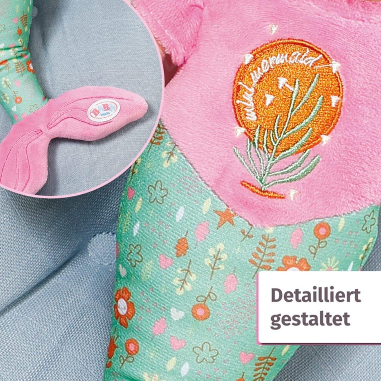 BABY born Meerjungfrau für Babys, waschbare Kuschelpuppe, Meerjungfrauenpuppe mit weichem Vinylkopf, 33 cm hoch, 832288 Zapf Creation