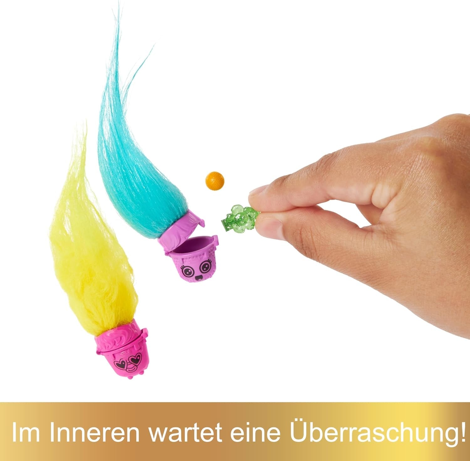 Mattel DREAMWORKS TROLLS United We Stand – Hairy Surprises Viva-Puppe mit leuchtend gelbem Plüschhaar und 3 Überraschungszubehörteilen, für Kinder ab 3 Jahren, HNF11