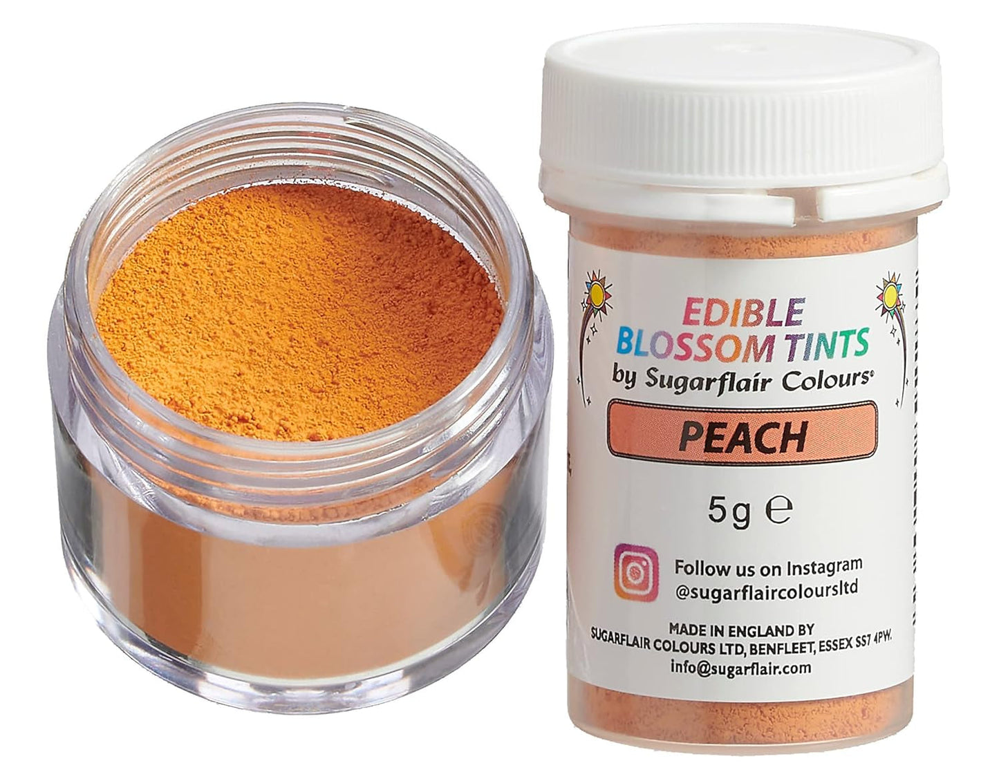 Sugarflair Blossom Tint Dust Peach Lebensmittelfarbpulver – Lebensmittelfarbpulver für Kuchendekorationen, Fondant, Glasur, Schokolade, Buttercreme, Macarons und mehr – 5 g