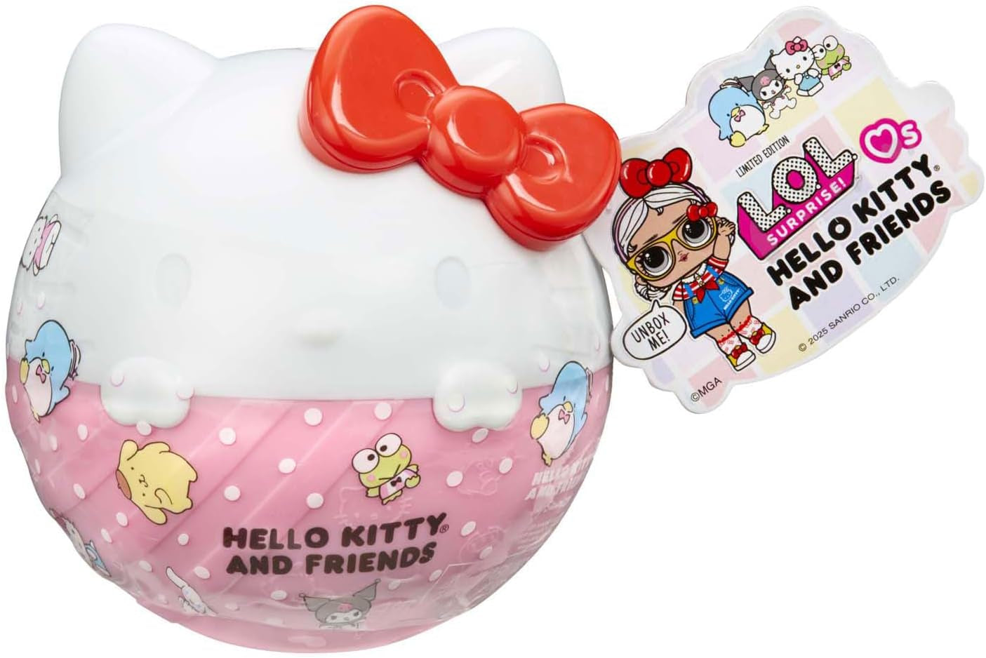 LOL Überraschung! Love Hello Kitty and Friends – 1 Puppe mit 7 Überraschungen, zufällige Auswahl, 8 Sammlerstücke, für Kinder ab 4 Jahren, Rosa