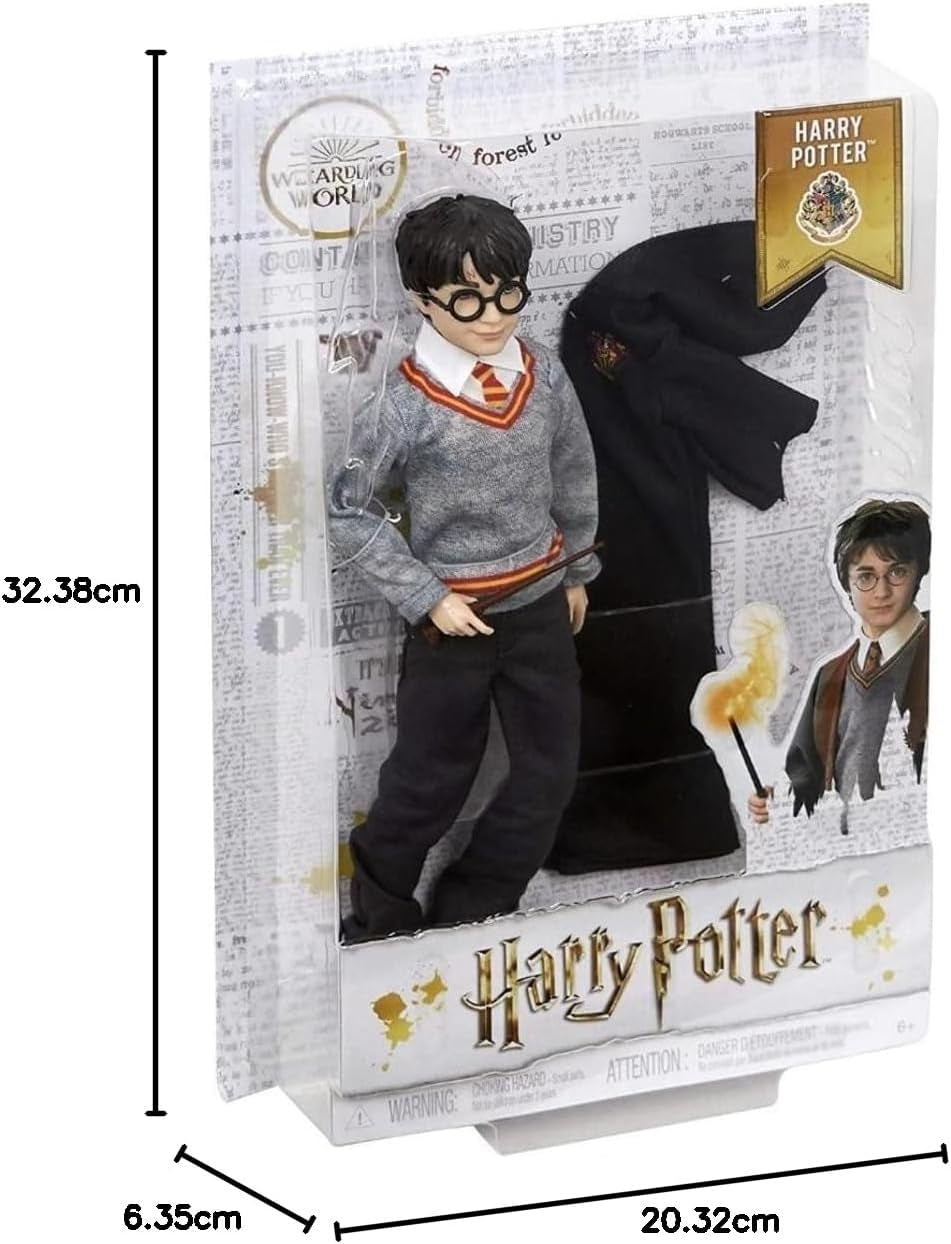 Mattel Harry Potter – Sammelpuppe (ca. 26 cm) mit Hogwarts-Uniform, Gryffindor-Robe und Zauberstab, Spielzeug ab 6 Jahren FYM50 Actionfiguren Naty Shop