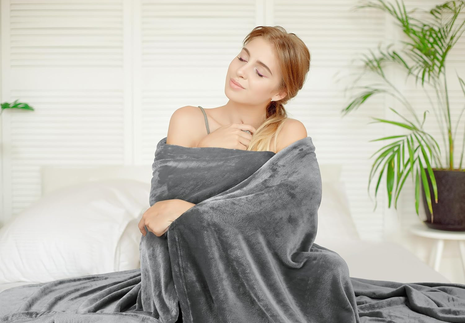Utopia Bedding Gemütliche Fleecedecke [228 x 228 cm, Grau] Weiche, leichte, warme und flauschige Decke, bequeme und atmungsaktive Decke für Bett, Sofa, Couch, Betten und Decken. Besuchen Sie den Utopia Bedding-Store