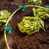 3er-Set Schlauchführungen, grün, 24 x 9 cm | Gartenschlauch- und Kabelführung mit Erdanker | Schlauchtrommel zum Schutz von Beeten und Hauswänden | Haspel für Gartenschlauch und Kabel