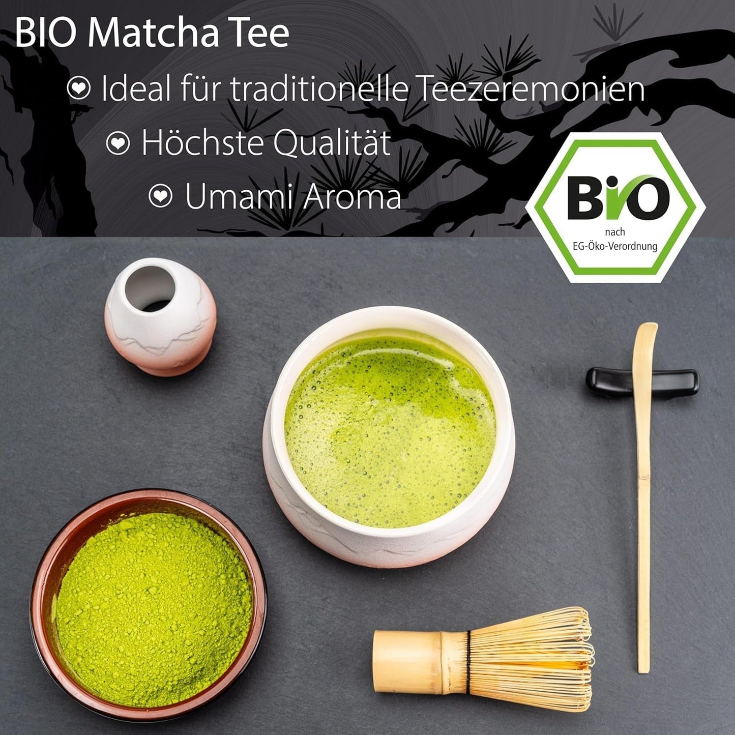 Zeremonieller Matcha BIO-Qualität 100G grüner Tee 100 % Bio-Grüntee-Matcha-Pulver