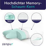 Set mit 2 Kissen zur Nackenstütze 40 x 60–13 cm – ergonomisches Schlafkissen für Nacken und Schultern, Öko-Tex-zertifiziert. Orthopädische Nackenkissen Naty Shop