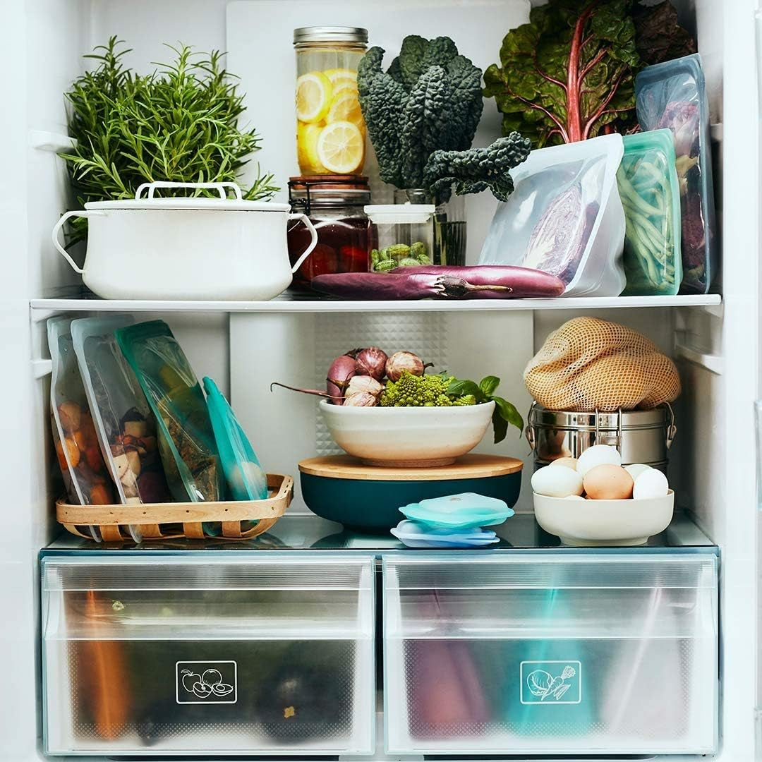 Stasher Bag, wiederverwendbar, Premium-Silikon-Lebensmittelbeutel, Sandwich-Beutel, transparent, langlebig, ofenspülmaschinenfest, gefriergeeignet, umweltfreundlich, auslaufsicher, 828 ml, Aufbewahrungsboxen für Lebensmittel, Naty Shop