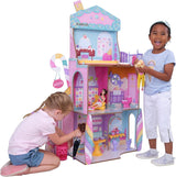 Kidkraft Candy Castle Puppenhaus aus Holz mit Möbeln und Zubehör, Lama-Einhorn-Figurenhaus, Eiskuchen-Lift und Gummistuhl für Puppen, Spielzeug für 3-Jährige, 20242 Naty Shop Dollhouses Standardtitel