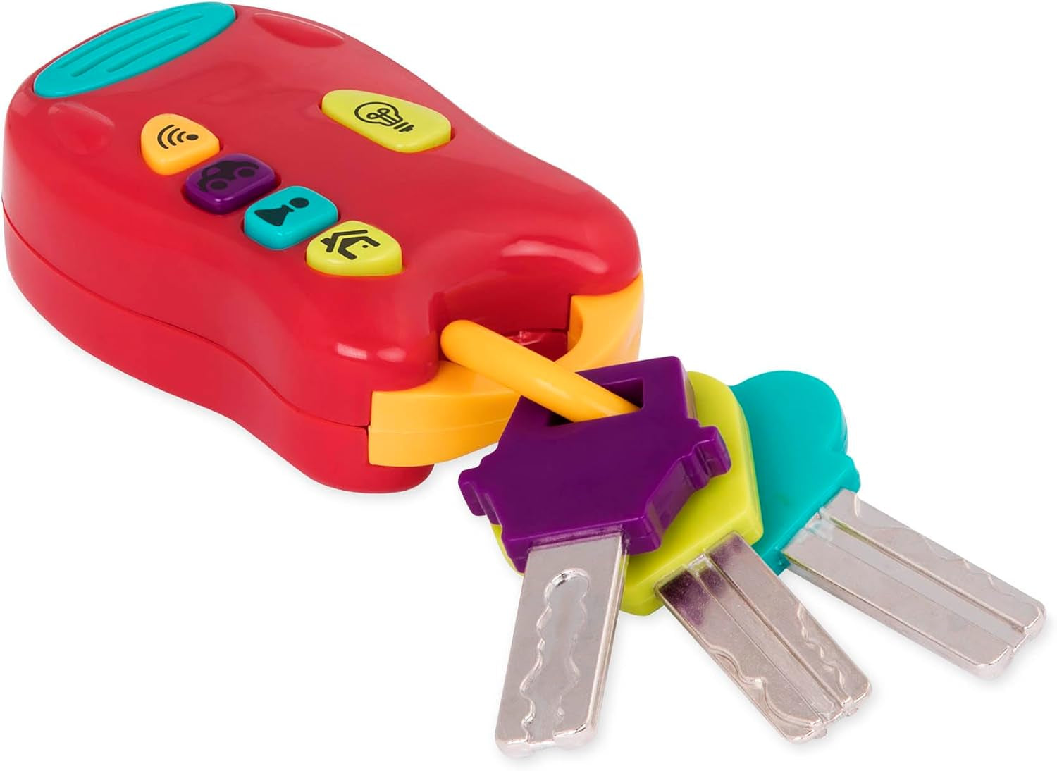 Battat Spielzeugschlüssel Babyspielzeug – Bunter Autoschlüssel-Schlüsselanhänger mit Licht und Geräuschen für Kinder ab 10 Monaten Bebe Toys Naty Shop