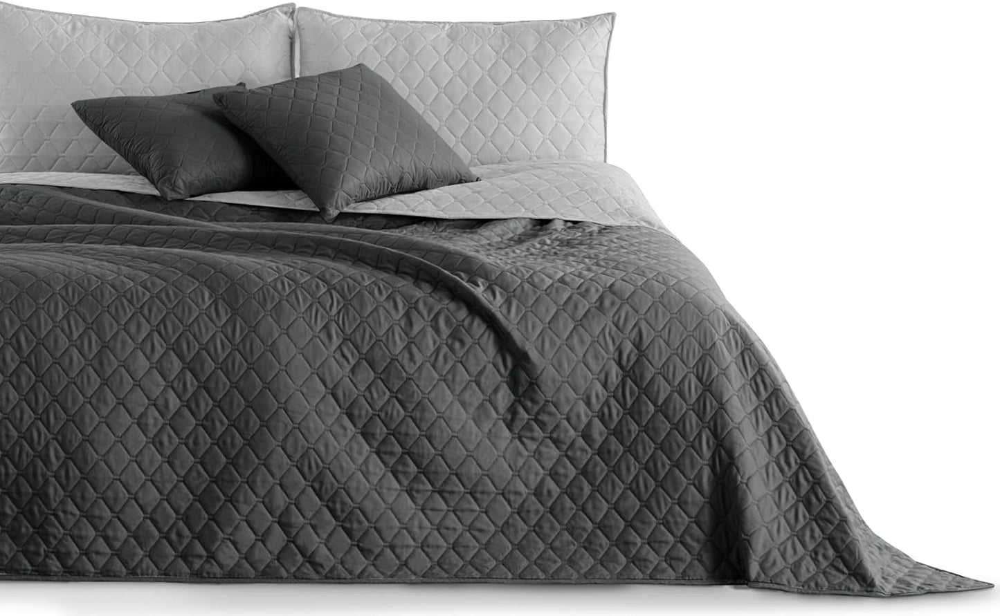 Decoking Tagesdecke 200 x 220 cm Graphit Anthrazit Silbergrau Zweiseitige Tagesdecke pflegeleicht Axel Beds and Blankets Besuchen Sie den DecoKing-Store Axel Graphite Silver 200 x 220 cm