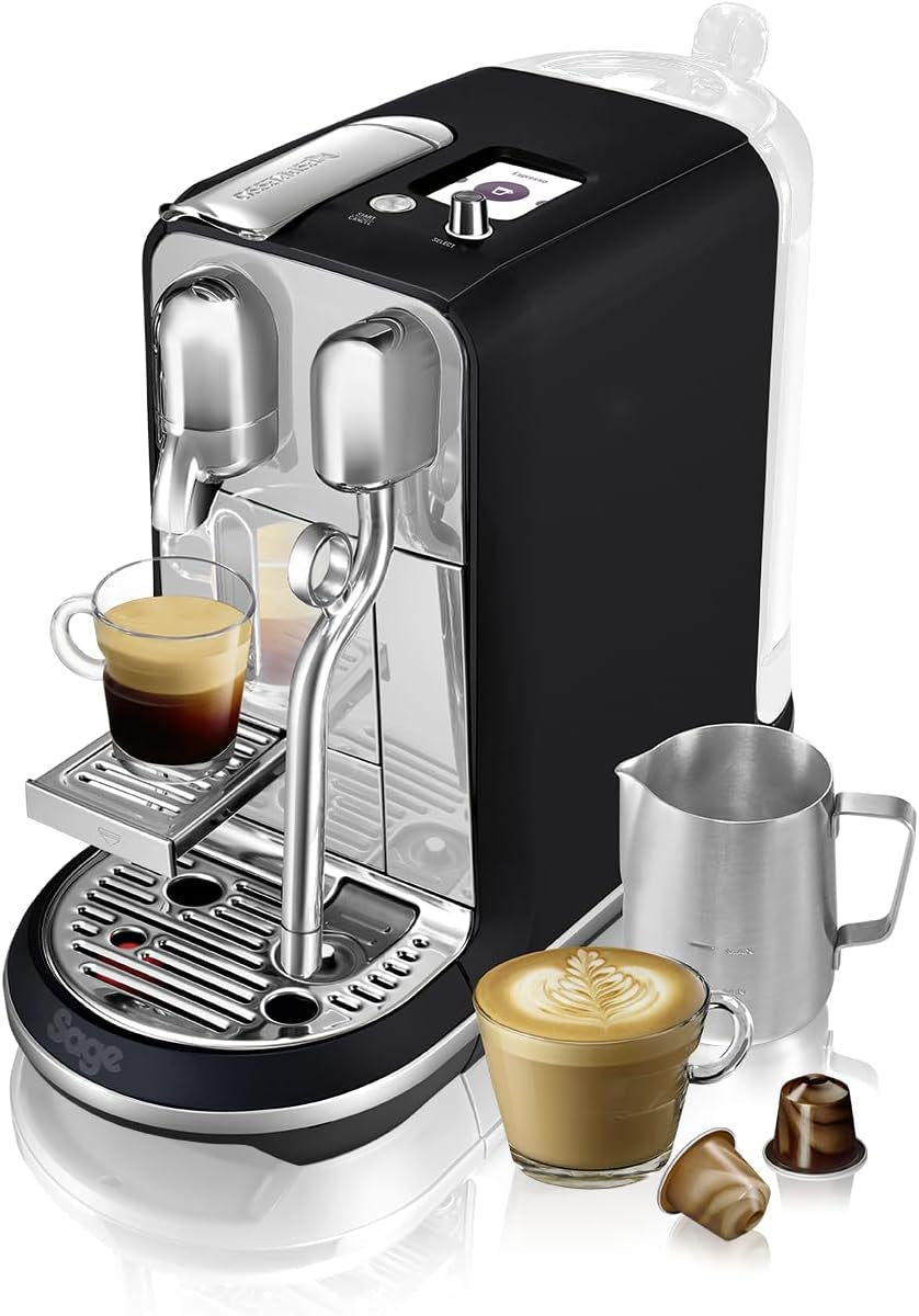 Espressomaschine mit Nespresso SNE800 Creatista Plus Kapseln von Sage, mattschwarz