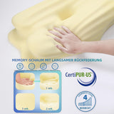 RUMMY Ergonomisches Memory-Schaum-Nackenstützkissen mit abnehmbarem, waschbarem Bezug für Seiten- und Bauchschläfer (grau). Orthopädische Halskissen von Naty Shop