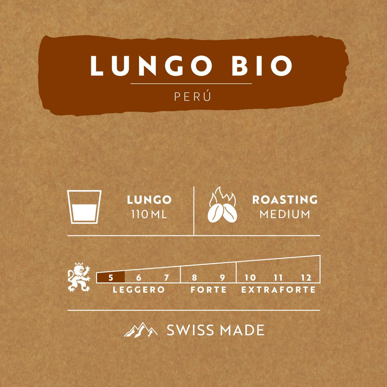 Café Royal Peru Lungo Bio – Nespresso®-kompatible Kaffeekapseln, 100 % Arabica aus Peru, cremig, Intensität 5/12, Fairtrade, 100 Kapseln