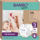 Bambo Nature Babywindeln, Größe 1 (2–4 kg), 132 Stück Monatsbox | Premium-Windeln mit verbessertem Auslaufschutz | Ultimativer Komfort und Freiheit für Neugeborene | Dermatologisch getestete Windeln