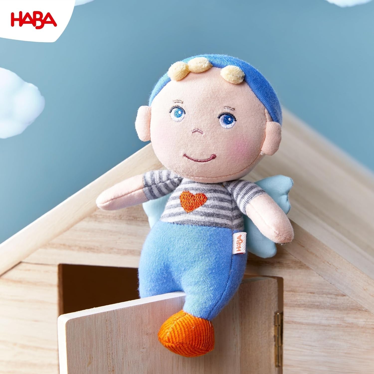 HABA Schutzengel-Matten – Plüsch-Textilpuppe (15 cm), ideales Willkommensgeschenk für Babys und Kleinkinder – waschbar bei 30 °C – 2011869001 Puppen Naty Shop