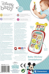Clementoni 17711 Disney Baby Baby Mickey Smartphone, Kinderhandy mit Licht- und Soundeffekten, interaktives Spielzeug für Kinder von 9–36 Monaten, M, mehrfarbig, Bebe Toys Naty Shop