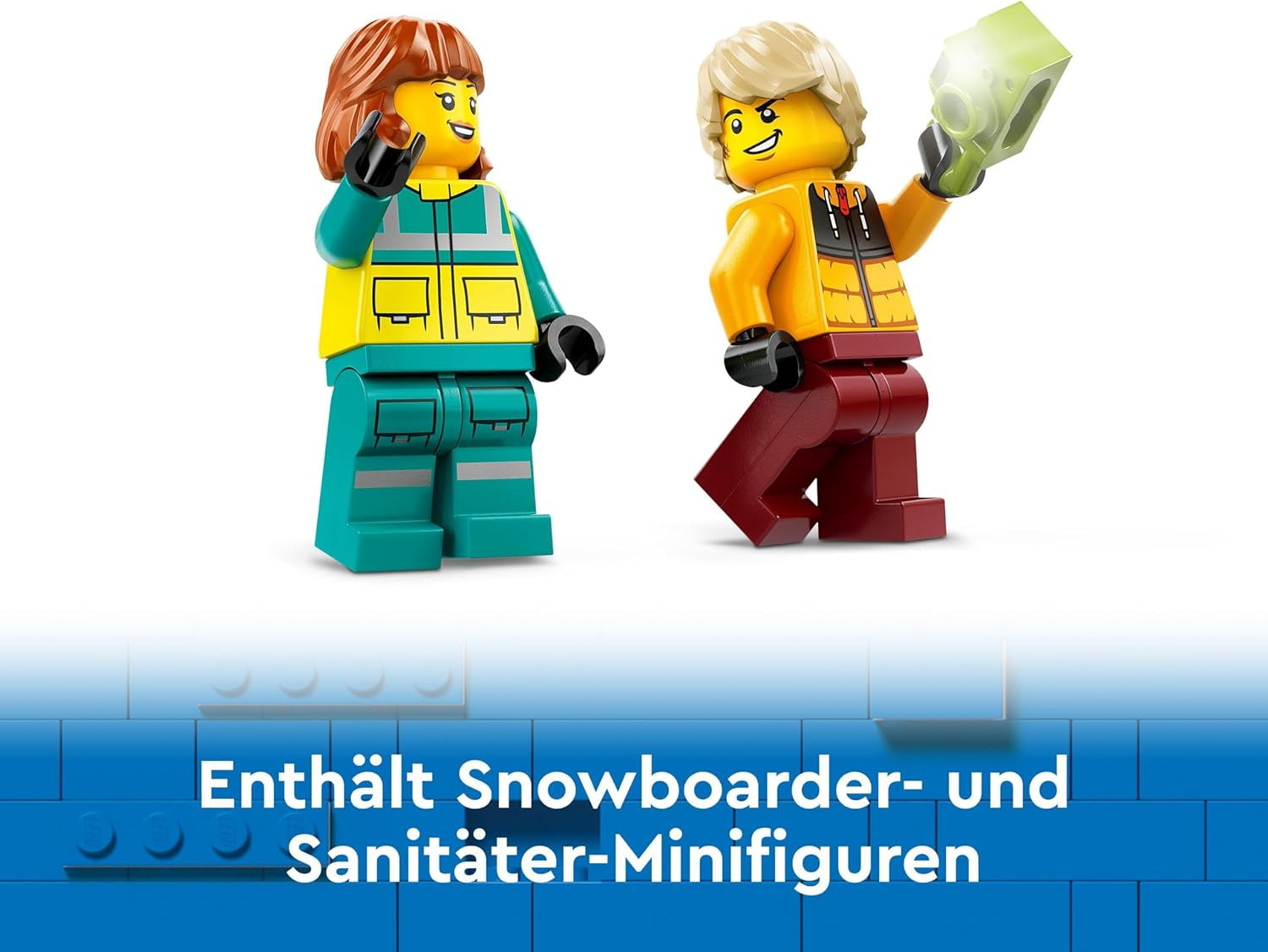 LEGO City Krankenwagen und Snowboarder, Krankenwagen-Spielset mit Spielzeugauto und 2 Minifiguren, Snowboarder- und Sanitäterfigur, fantasievolles Geschenk für Jungen und Mädchen ab 4 Jahren 60403 Bausets Besuchen Sie den LEGO-Store