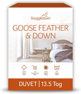 Snuggledown Freshwash-Allergie-Bettdecke, 13,5 Tog, winterwarm, Baumwolle, Weiß, Einzelbett Naty Shop Super King 13,5 Tog Bettdecken