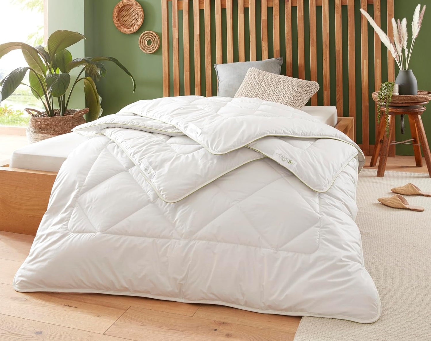 Badenia Trendline Eco Quilt Camel Lightweight 155 x 220 cm, weiß, Öko-Tex zertifiziert, hergestellt nach dem deutschen Qualitätsstandard Bettdecken und Steppdecken Naty Shop 155 x 220 leichte Sommerdecke