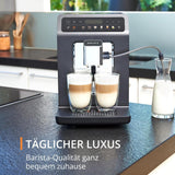 KRUPS Evidence One automatische Espressomaschine mit Milchschlauch, One-Touch-Cappuccino, 12 Spezialgetränke, 2-Tassen-Funktion, Farbdisplay, Espressomaschine, TÜV-Zertifikat, Schwarz, EA895N10