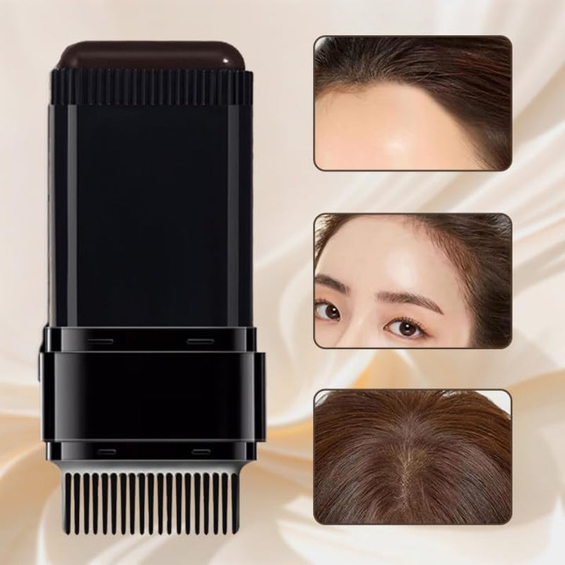 2 Stück dunkelbrauner Haaransatz-Puder, Haaransatz-Puder, Haaransatz-Concealer, Haarfärbestifte mit Kamm, Grauhaar-Abdeckwerkzeug für Frauen und Männer (40 g, Dunkelbraun) Naty Shop Haarfärbemittel