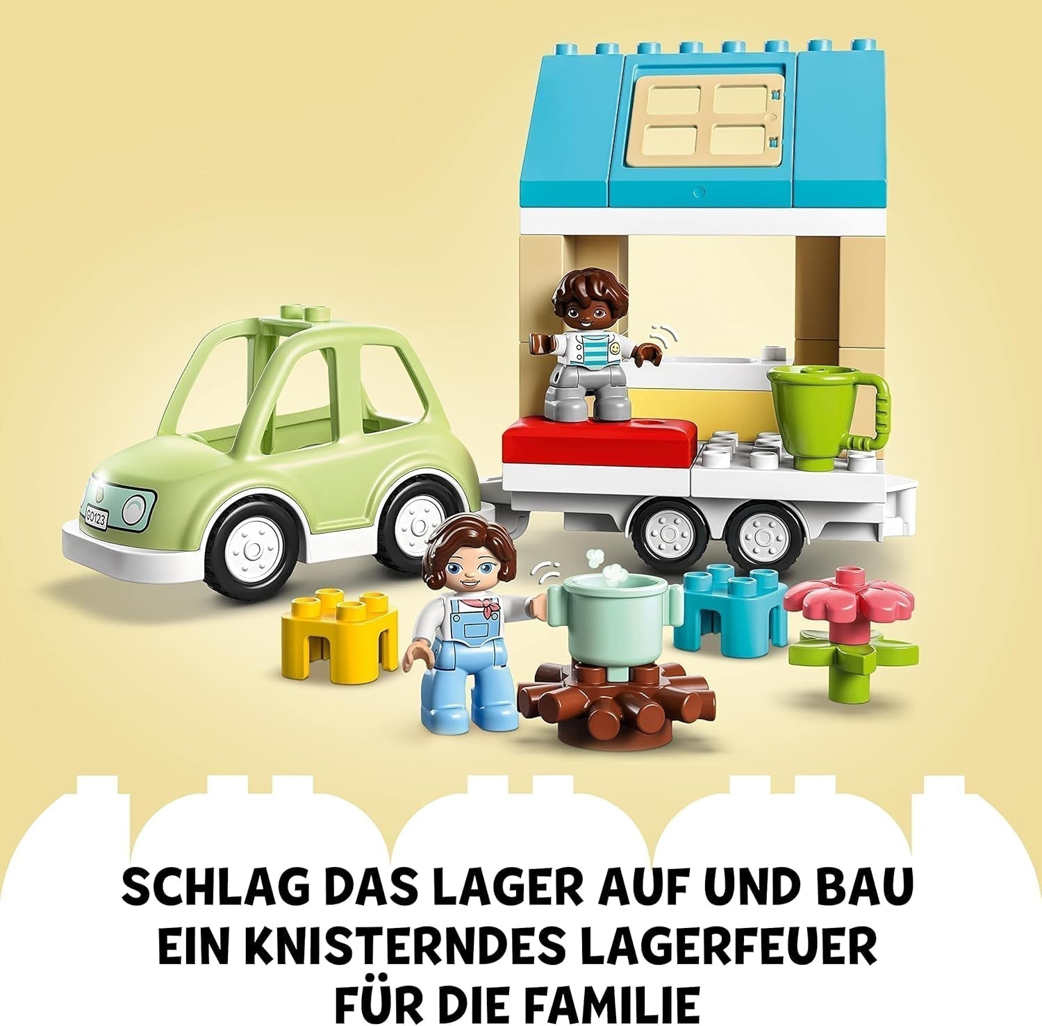 LEGO 10986 DUPLO Zuhause auf Rädern, Spielzeugauto mit großen Steinen, Figuren und Spielzeugauto für Jungen und Mädchen ab 2 Jahren, fördert die Feinmotorik. Bausets Besuchen Sie den LEGO-Store