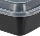Relaxdays Meal-Prep-Boxen, 10er-Set, 2 Fächer, mikrowellenbeständig, 800 ml, Lebensmittelbox aus Kunststoff mit Deckel, schwarz, Frischhalteboxen Naty Shop