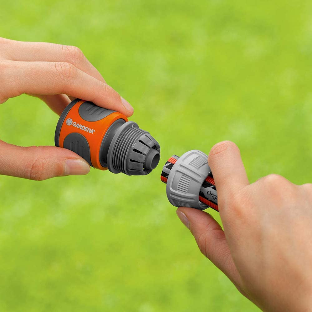 Gardena Kupplungsset: Schlauchkupplung für 13 mm (1/2 Zoll) und 15 mm (5/8 Zoll) Verlängerung, auch bei hohem Wasserdruck, einfache Montage (18283-20)
