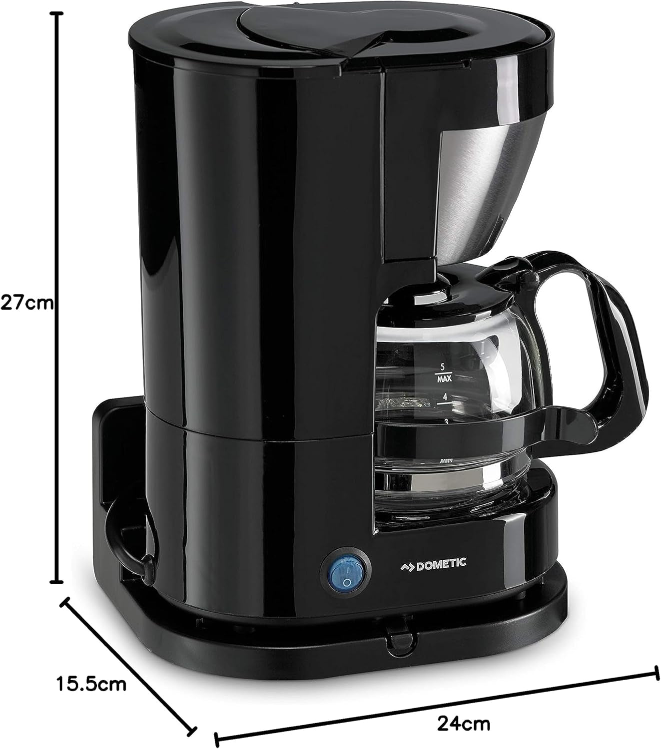 WAECO 9103533013 PerfectCoffee MC 052/MC 054 Kaffeemaschine mit 5 Tassen, 12 oder 24 Volt, zum Anschluss in PKW oder LKW