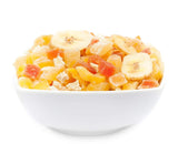 1 x 3 kg exotischer Fruchtmix kandierte Fruchtstücke Papaya Mango Melone Ananas Kokos Apfel Banane fettarm salzarm vegetarisch glutenfrei laktosefrei Dehydrierte Produkte Mein Shop 3 kg (1 Packung)