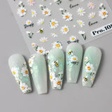 5Pcs Geprägte Gänseblümchen Nagelsticker Selbstklebend Blumen Nagelaufkleber Gänseblümchen Schmetterling Nagel Sticker Nageldesign Aufkleber Nägel Zubehör Blume Nail Sticker Flower Nail Art Sticker