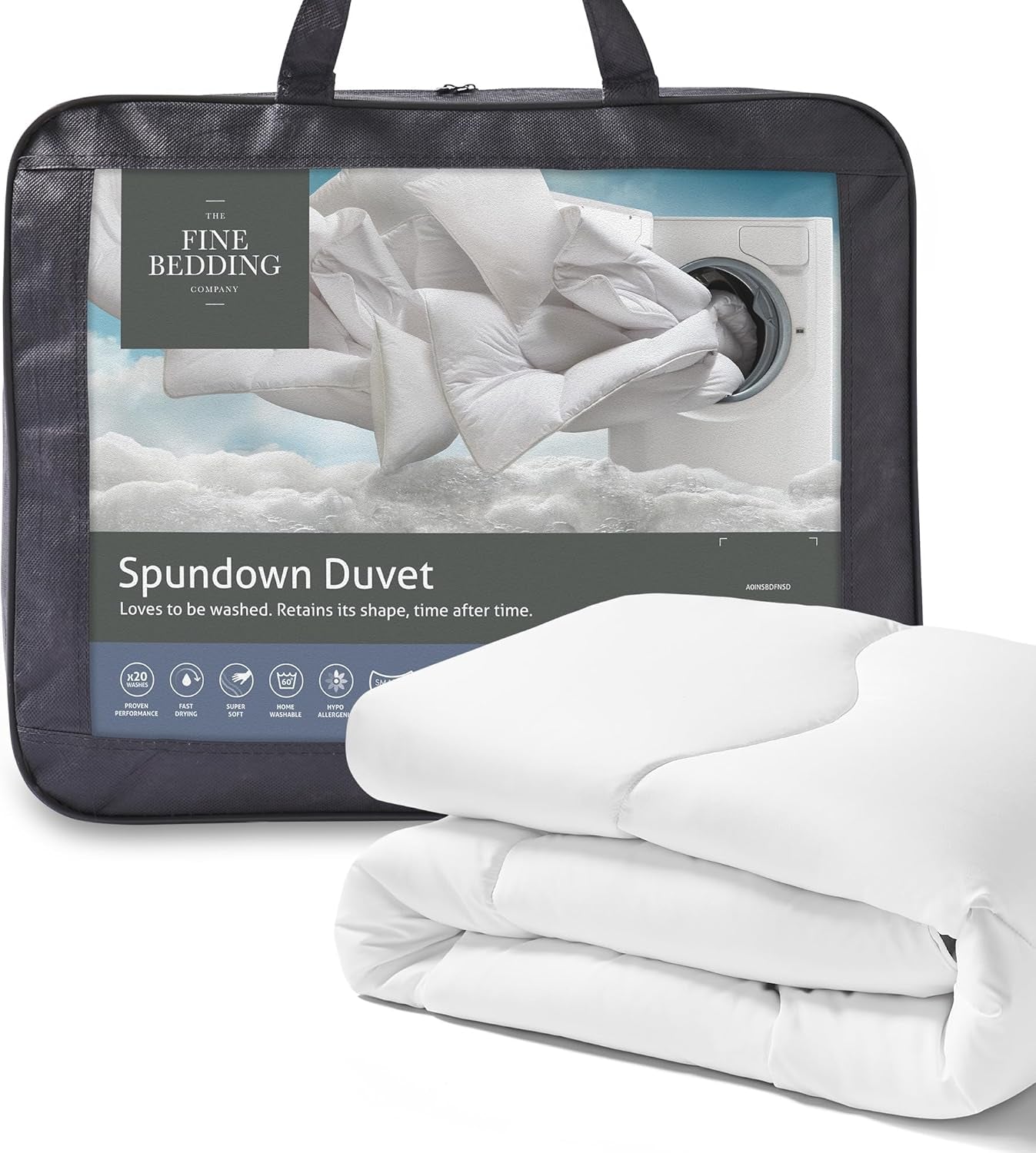 Doppel-Spundown-Bettdecke, 4,5 Tog, leicht, hypoallergen, warm, waschbar, Sommerdecke, Doppelbett, luxuriöser Bezug in Hotelqualität mit unseren recycelten Materialien, Naty Shop Sommerdecken und Bettdecken (4,5 Tog), Doppelbett