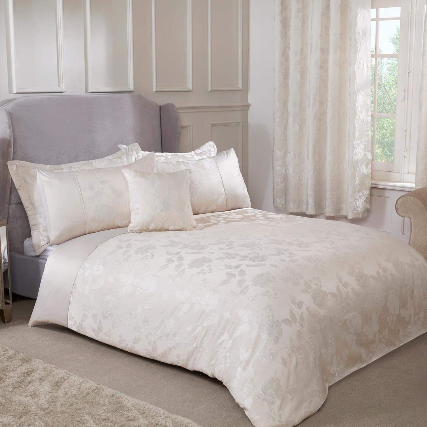 Emma Barclay Butterfly Meadow Steppdecke für Kingsize-Bett, 100 % Polyester, cremefarben Steppdecken und Steppdecken Naty Shop