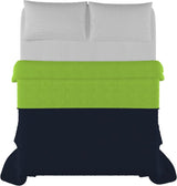 Elegante Steppdecke für ein Doppelbett, 260 x 270 cm, Dunkelblau/Apfelgrün. Betten und Steppdecken. Besuchen Sie den Italian Bed Linen-Store