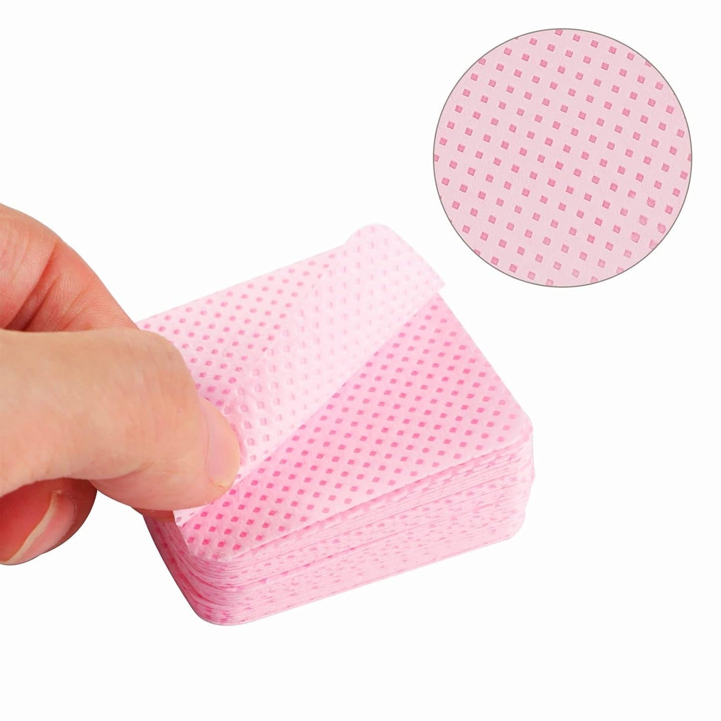 300 Stück Nagellackentferner Pads, Fusselfreie Nägel Wattepads Für Nägel Nagellackentferner Fusselfreie Nageltücher Reiniger Gelnägel - Rosa