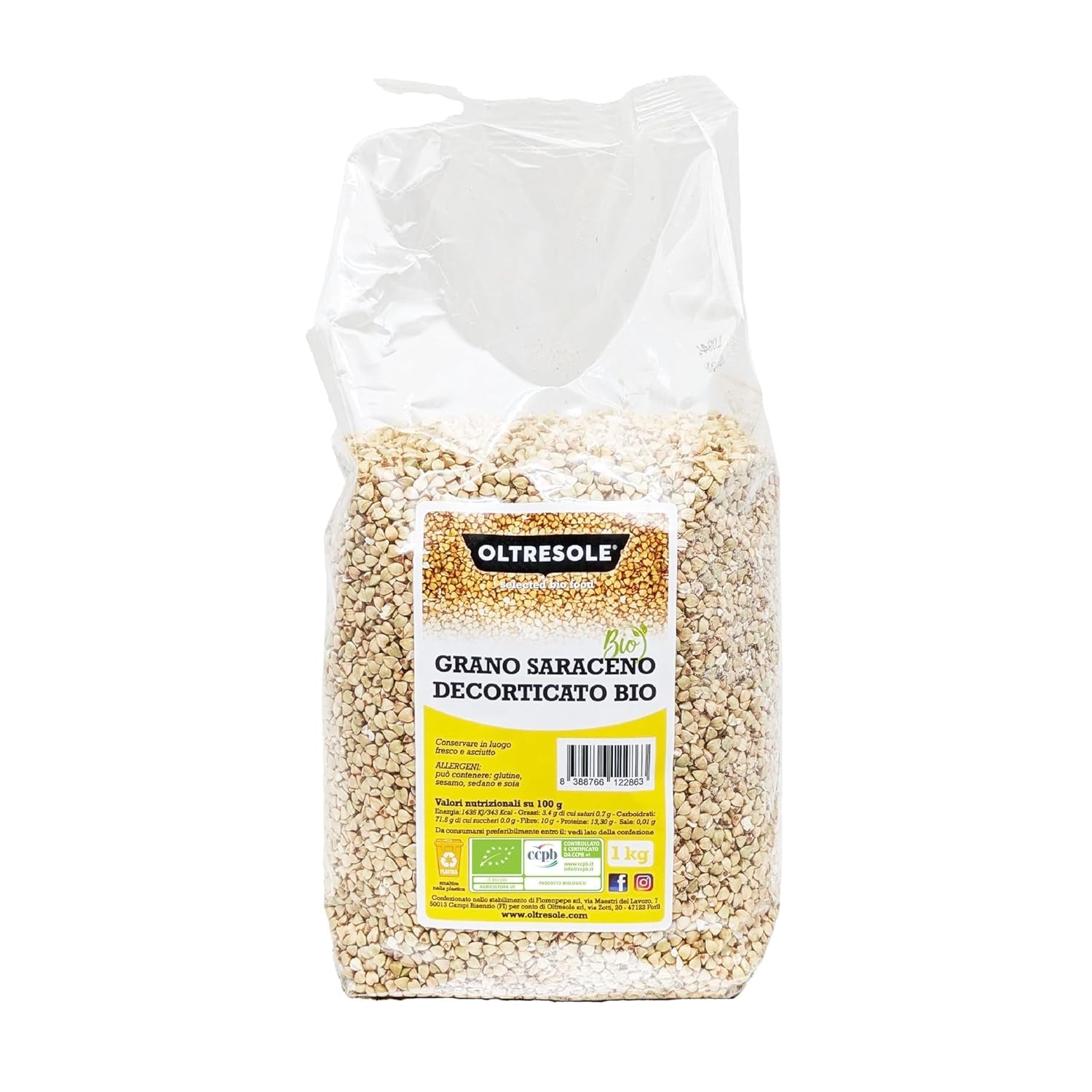 - Bio-Buchweizen geschält 5 Kg - Getreide, nicht wärmebehandelt, aus biologischem Anbau, Convenience-Paket