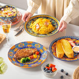 Speiseteller-Set für 6 Personen, vancasso KRVI Teller-Set für 6 Personen, Teller-Set Ø 27 cm, spülmaschinen- und mikrowellengeeignet, Pastateller, Frühstücksteller, Kuchenteller