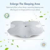Elegear Memory-Schaum-Kissen mit kühlendem Kissenbezug, Nackenschmerzen-Kissen, Seitenschläferkissen, ergonomisches Kissen, orthopädisches Kissen für Seitenschläfer, Rücken, Bauch, 63 x 10/14 x 36 cm, orthopädische Nackenkissen, Naty Shop