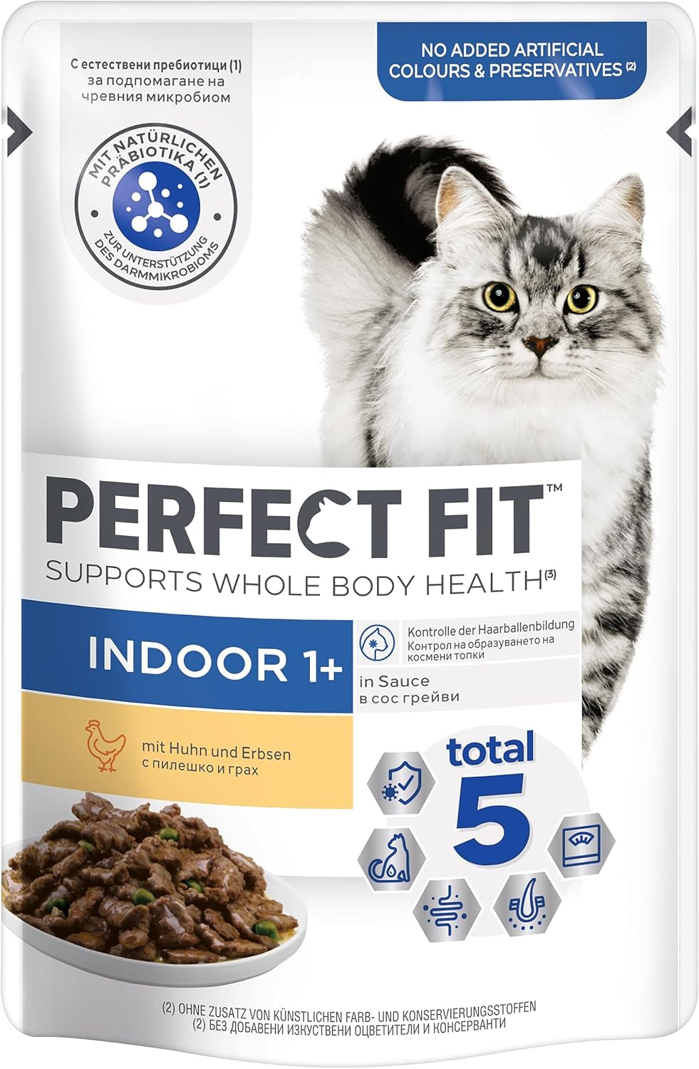 PERFECT FIT™ Beutel für Katzen, drinnen, mit Huhn, 12 x 85 g