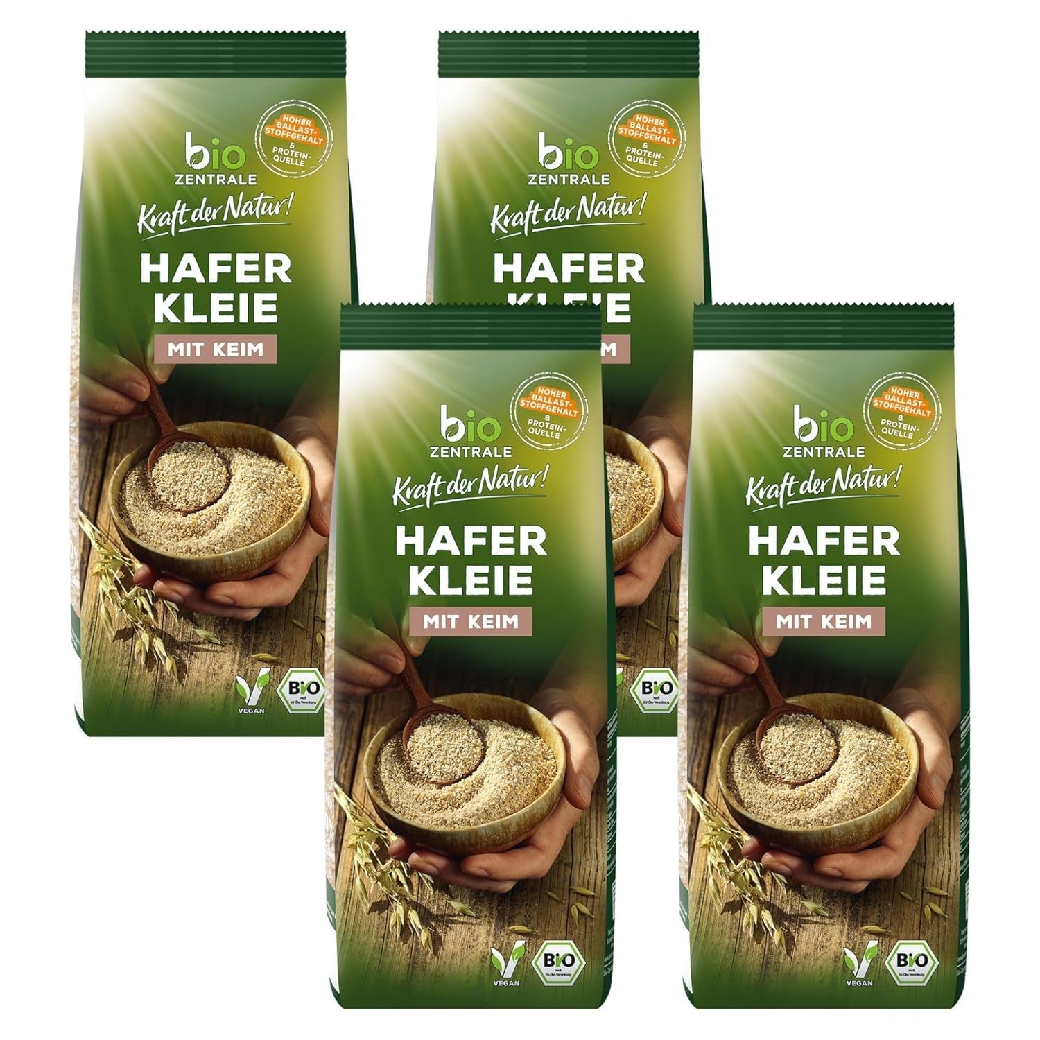Biozentrale Bio-Haferkleie 1 kg | Vorteilhaftes Paket | Proteinquelle mit hohem Ballaststoffgehalt | Natürlich vegan | Aus der EU-Landwirtschaft | Niedriger Zuckergehalt