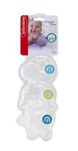Infantino 316564-01 Infantino Transparente Beißringe – weicher Beißring, aus ungiftigem Material, für sensorische Entwicklung und Unterstützung beim Zahnen, mehrfarbig