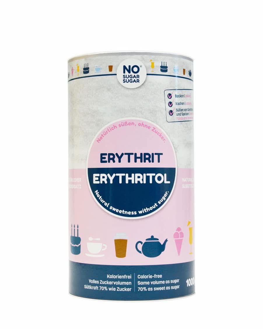 Ohne Zucker, natürliches Erythrit ohne Kalorien, als Zuckerersatz verwendbar, 4,5 kg Süßstoffe Naty Shop 1 kg