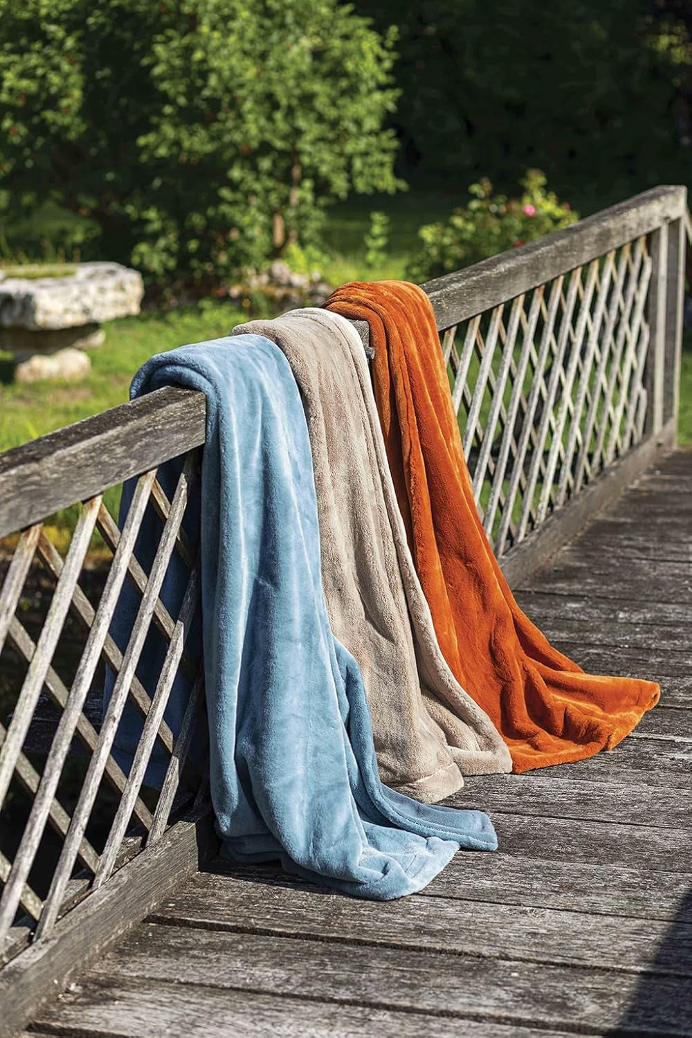 Mellow-Decke, Polyester, Kunstfell, einfarbig, 150 cm x 200 cm, Leinengröße. Steppdecken und Quilts Naty Shop Standardtitel