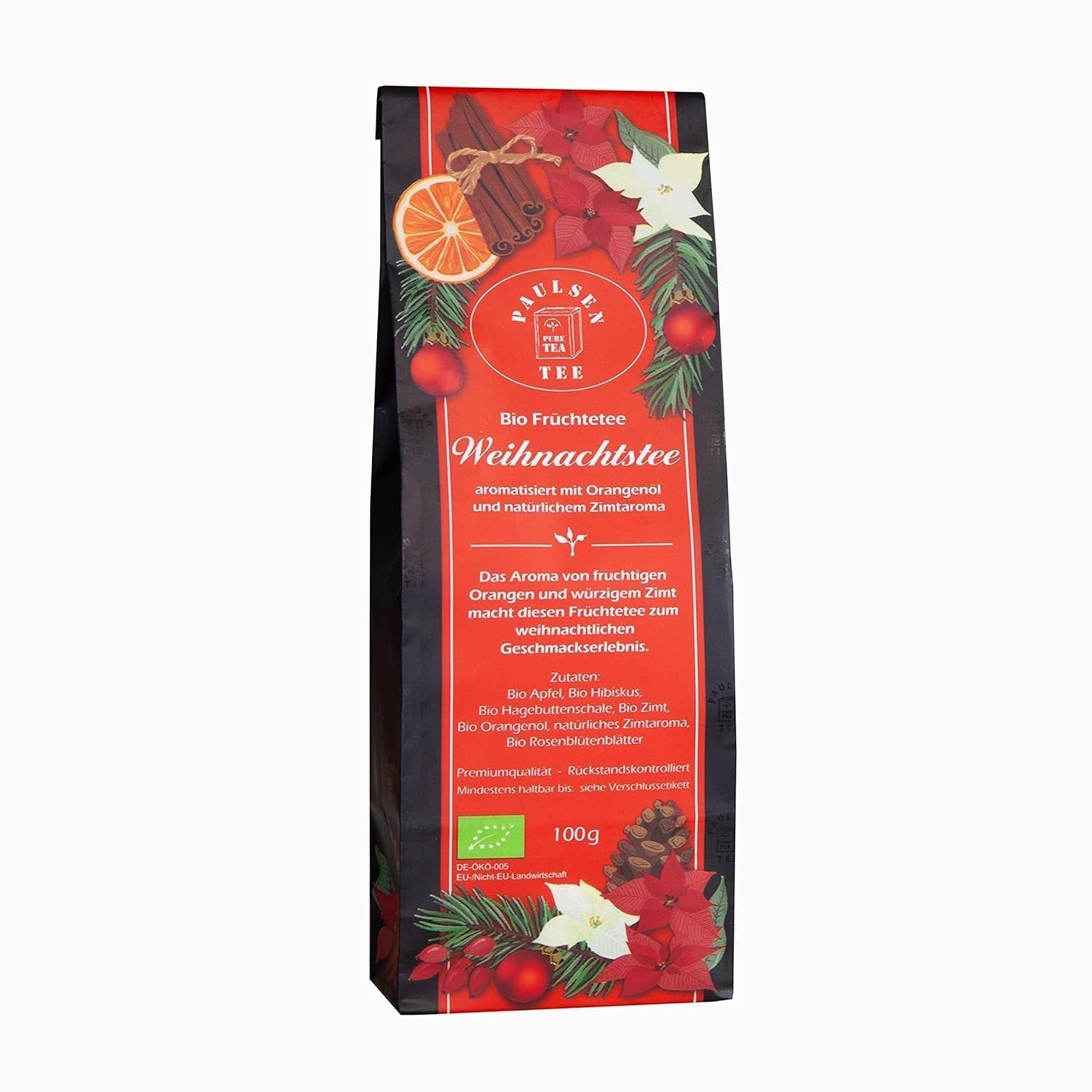 Bio-Weihnachtstee 10 x 100 g, Paulsen Tea Früchtetee, kontrolliert auf Rückstände