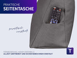 Lesekissen Traumnacht Kuscheliges Rückenkissen, 70 x 40 cm dunkelgrau, abnehmbarer und waschbarer Bezug aus 100 % Polyester, praktische Seitentasche, Öko-Tex zertifiziert, nach deutschen Qualitätsstandards produziert
