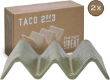 CreaTable, 33984, Street Food-Serie, Geschirrset für 2 Personen, Street Taco 2-Ständer aus Steingut, spülmaschinen- und mikrowellenfest, hochwertige Herstellung