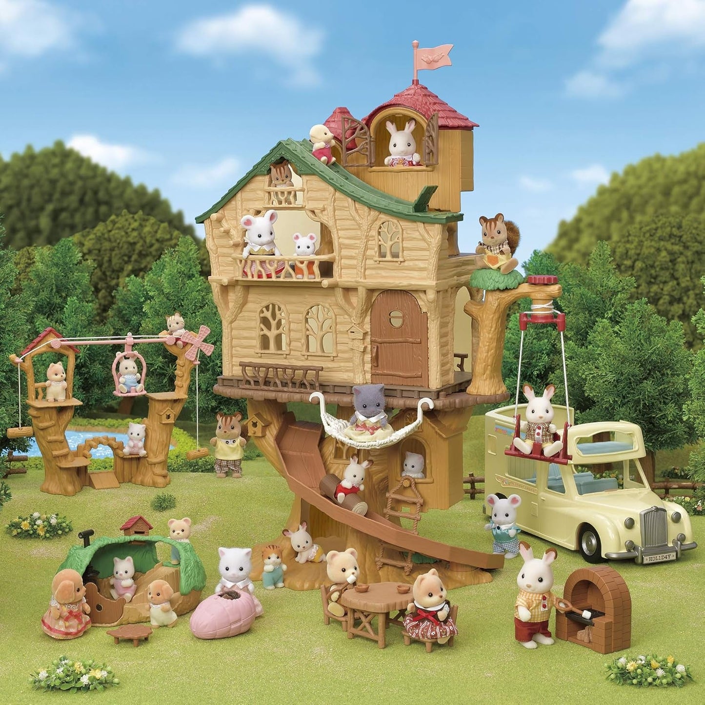 Sylvanian Families 5494 Baumhaus mit Abenteuer – Puppenhaus-Spielset
