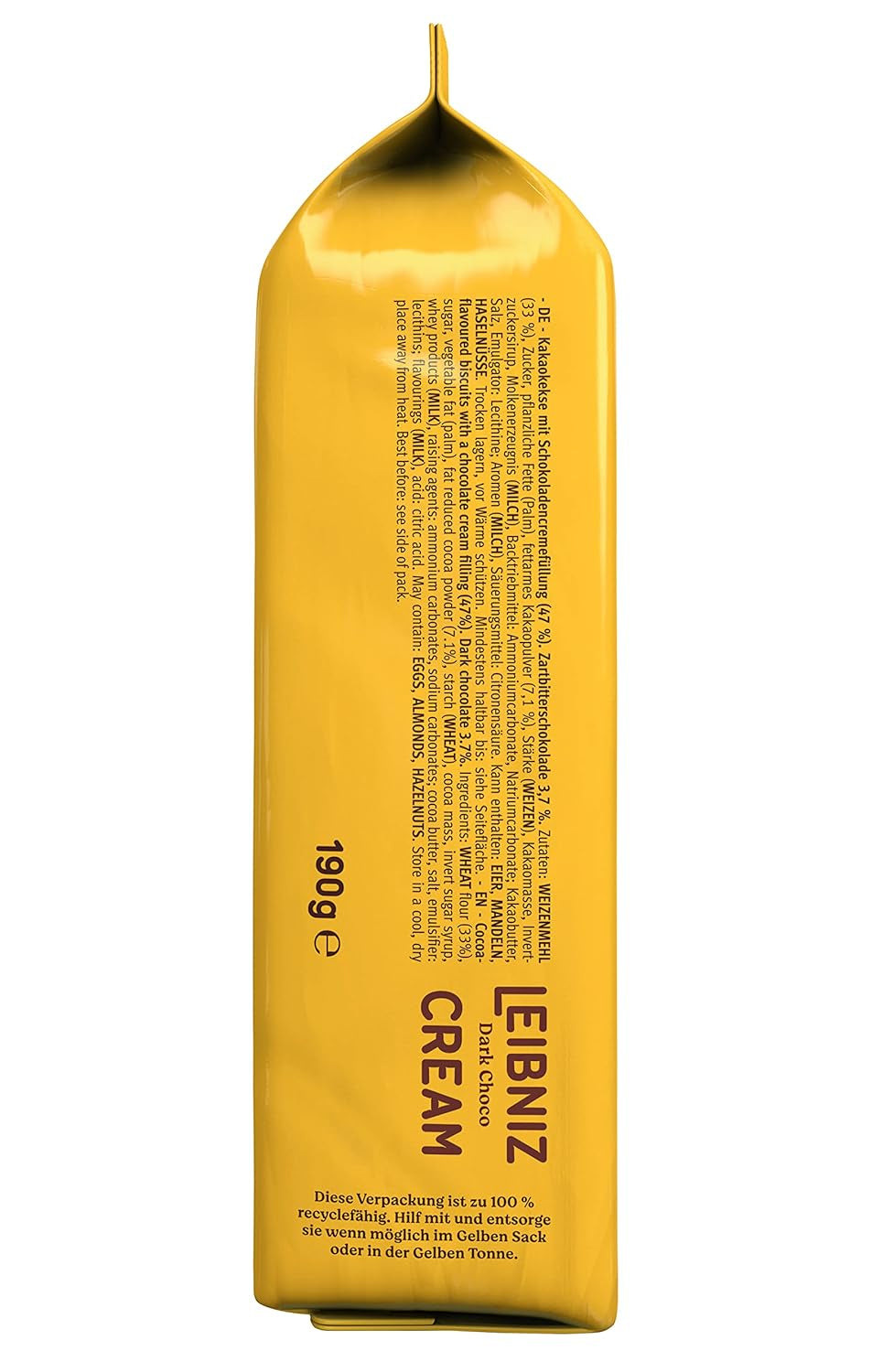 Knusprige Kekse mit Kakao und dunkler Schokoladencreme, 14er-Pack, zur Aufbewahrung oder zum Verkauf (14 x 190 g)